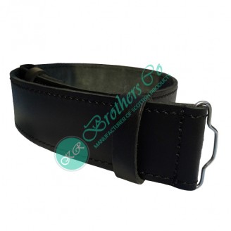 Scottish Plain Black Kilt Leather Belt Adjustable with Velcro